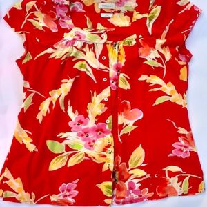 VanHeusen Floral Print 100%Cotton blouse